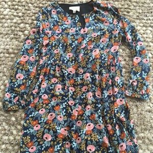 Anthropologie blue floral woven dress